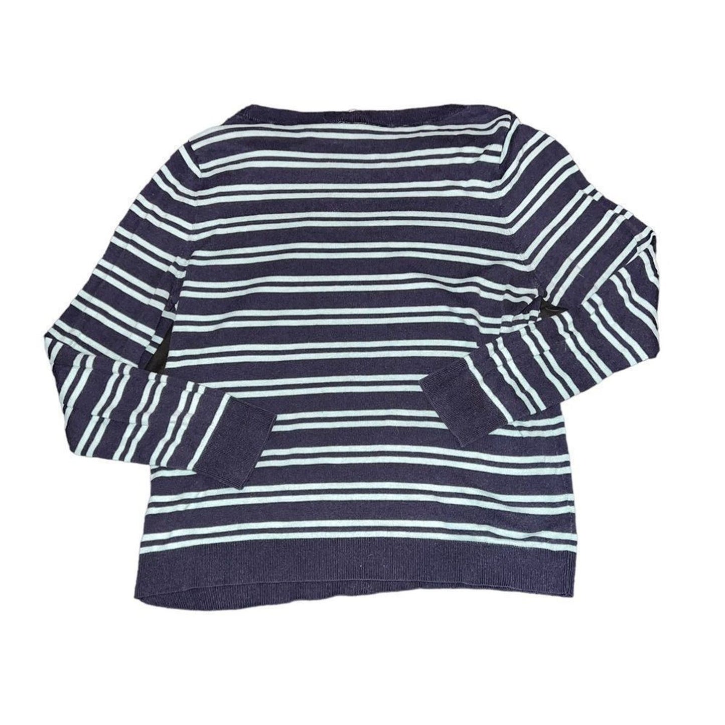 Talbots Women's XL Navy and Teal Striped Sweater Pullover