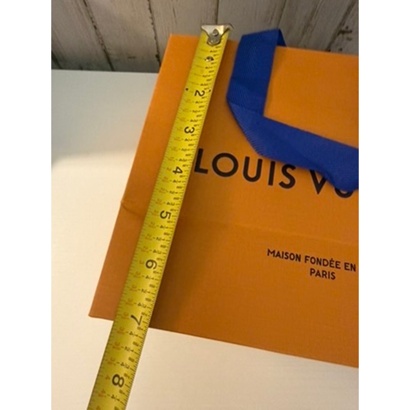 Louis Vuitton Shopping Bag Orange Gift Tote Blue Ribbon Handles