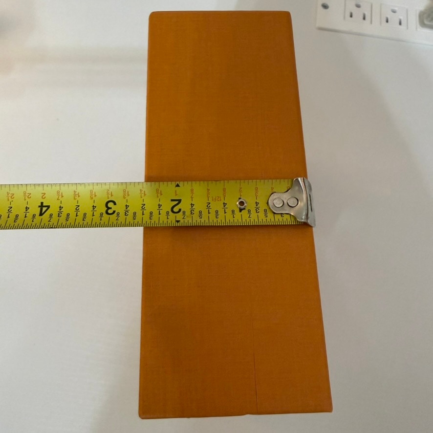 Louis Vuitton Orange Magnetic Slide Drawer Gift Box Blue Ribbon Pull 7x7x3