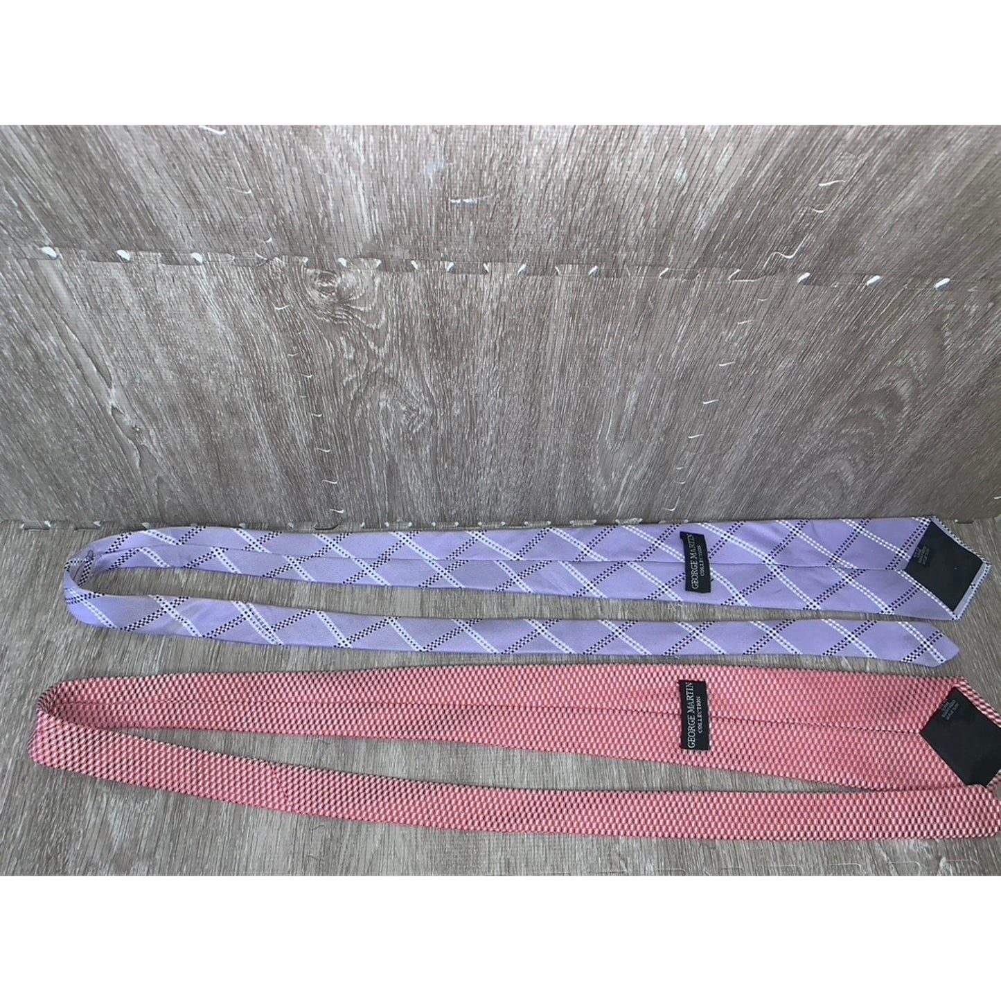 George Martin Men's Necktie Set Multicolor Plaid & Check 2 Piece