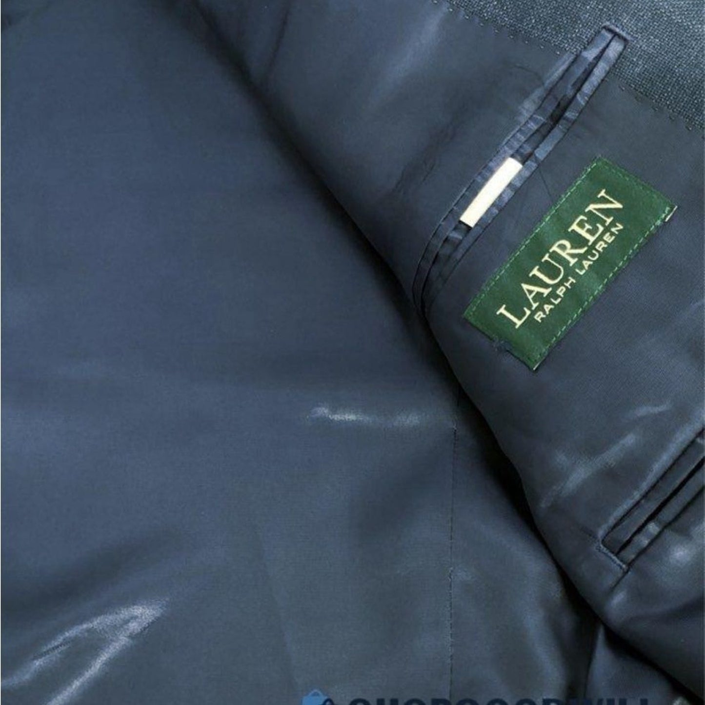 NWT Lauren Ralph Lauren Sport Coat Blazer Mens 46L Navy Solid 2-Button Long