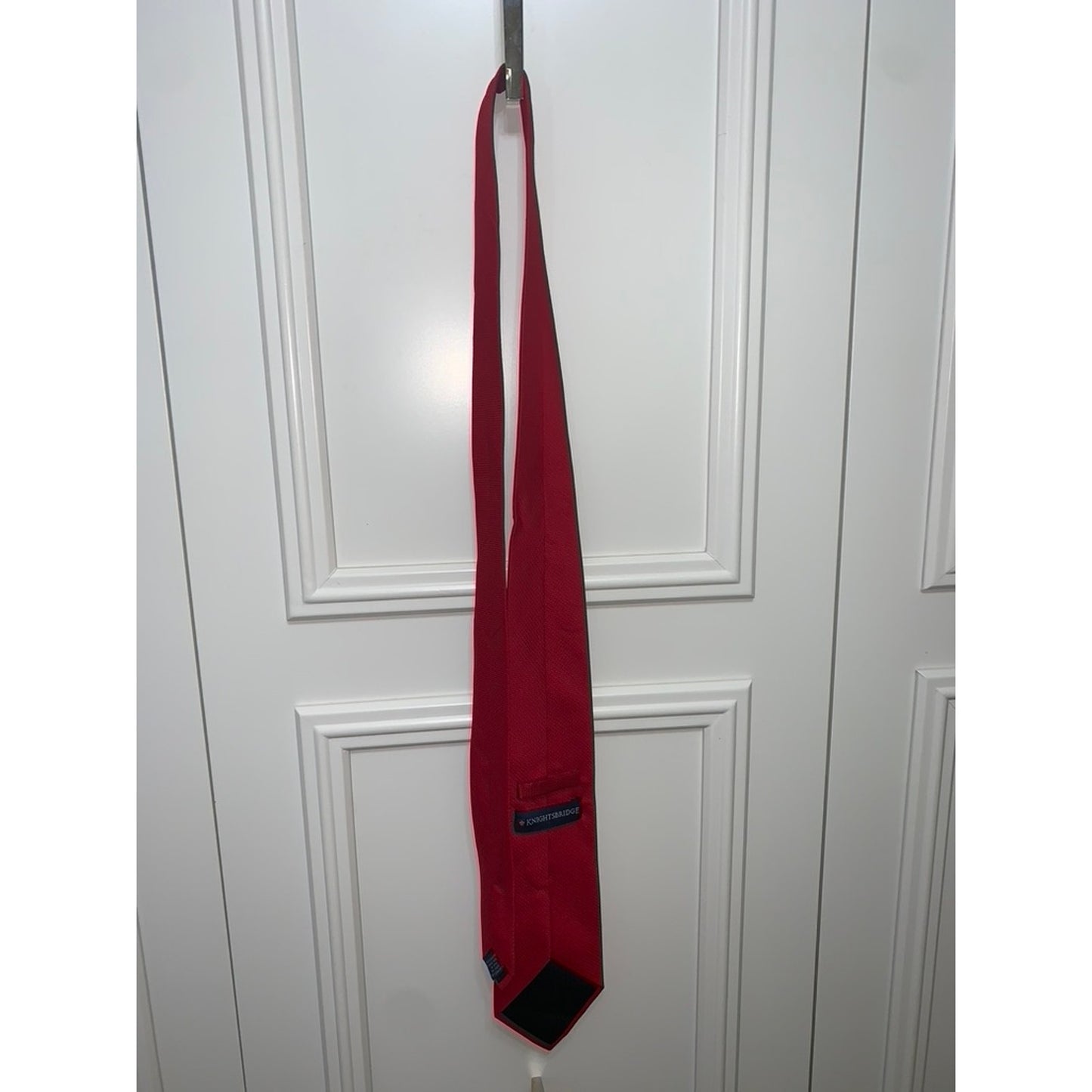 Knightsbridge Men's Red Designer Tie Solid Formal Wedding