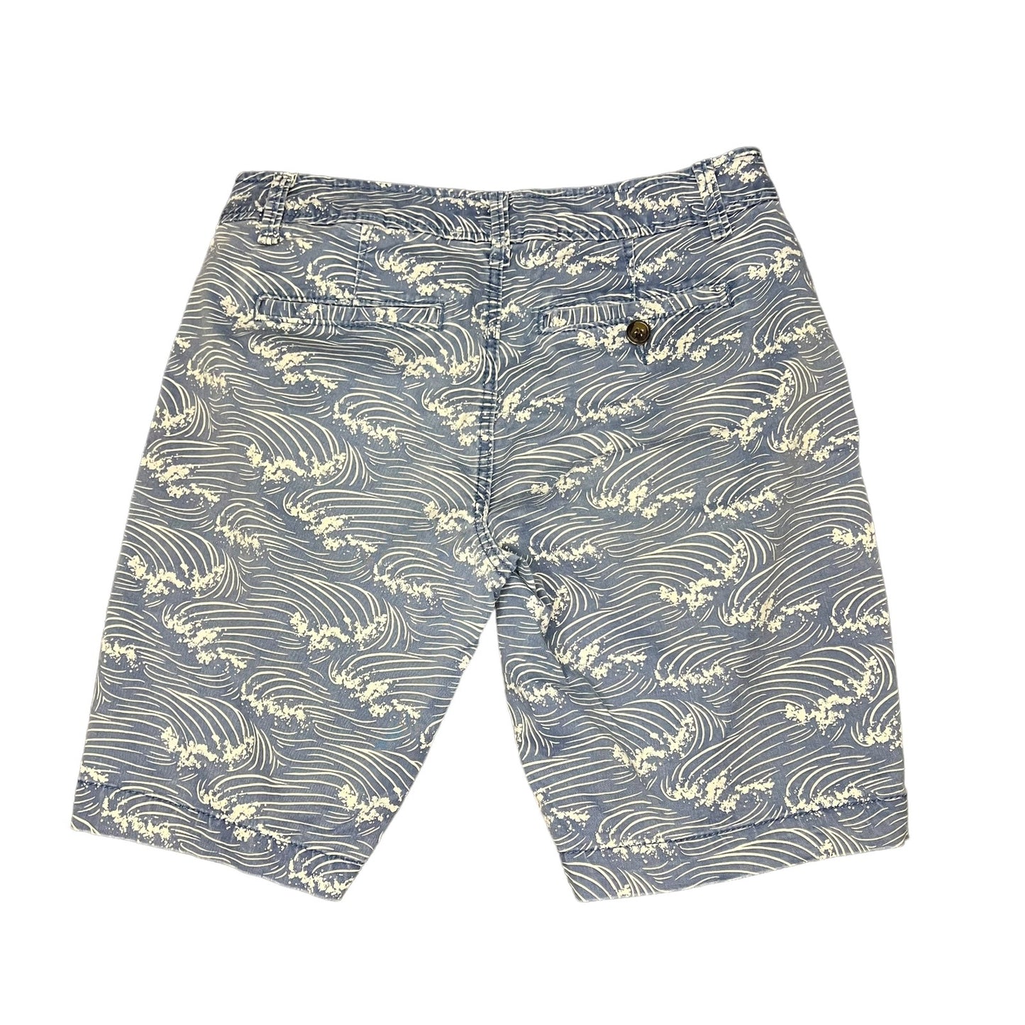 Aéropostale Men's Size 28 Wave Print Chino Shorts Blue Casual Spring Summer