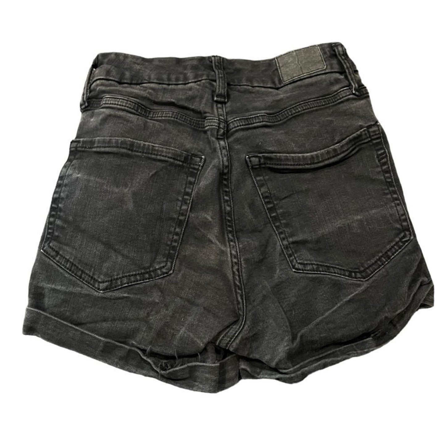 Aeropostale Super High Rise Curvy Midi Denim Shorts Button fly Size 2