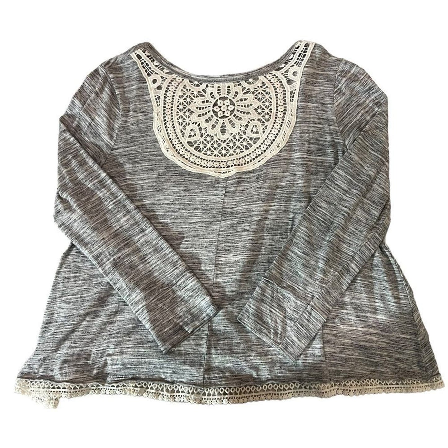 Altar'd State Scoop Neck Sweater Top With Lace Detail Size Medium