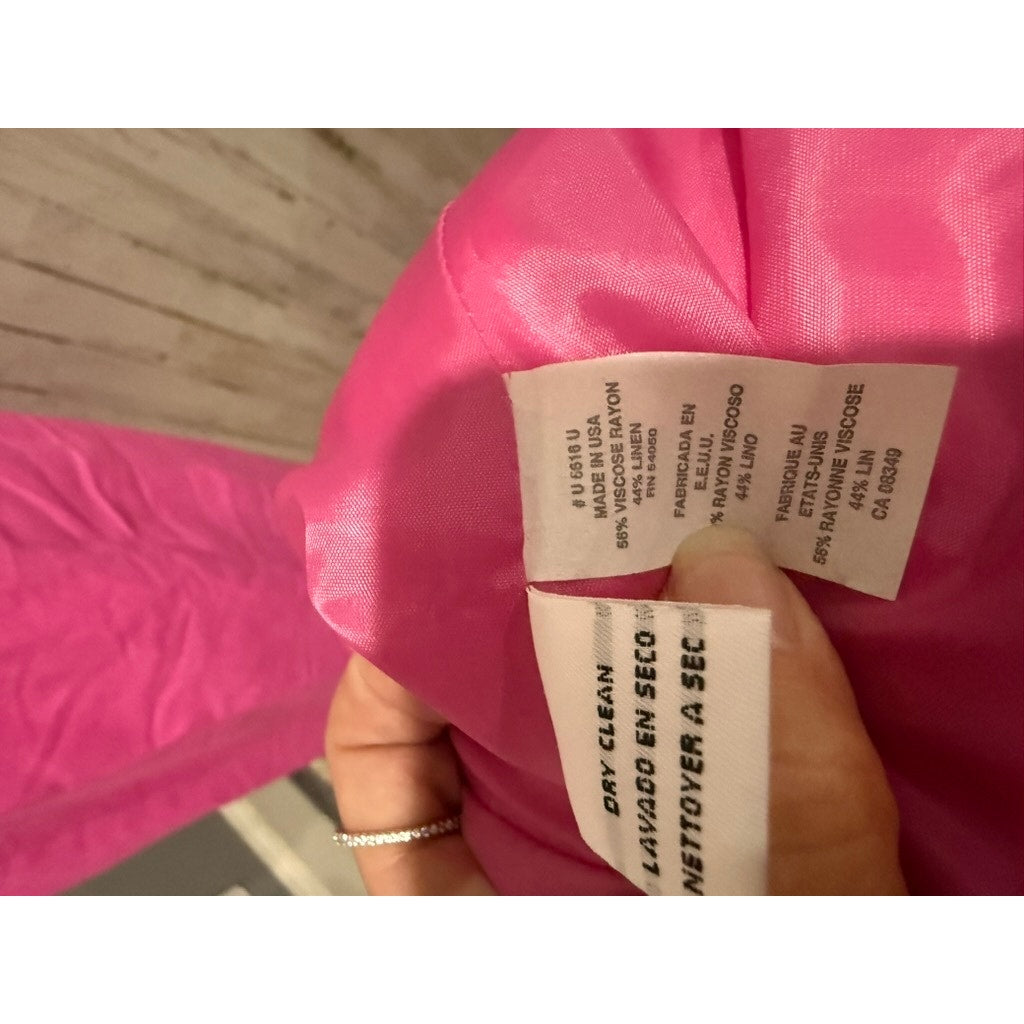 Jones New York Skirt Suit Set Womens Petite 8P Pink Blazer Pencil Skirt