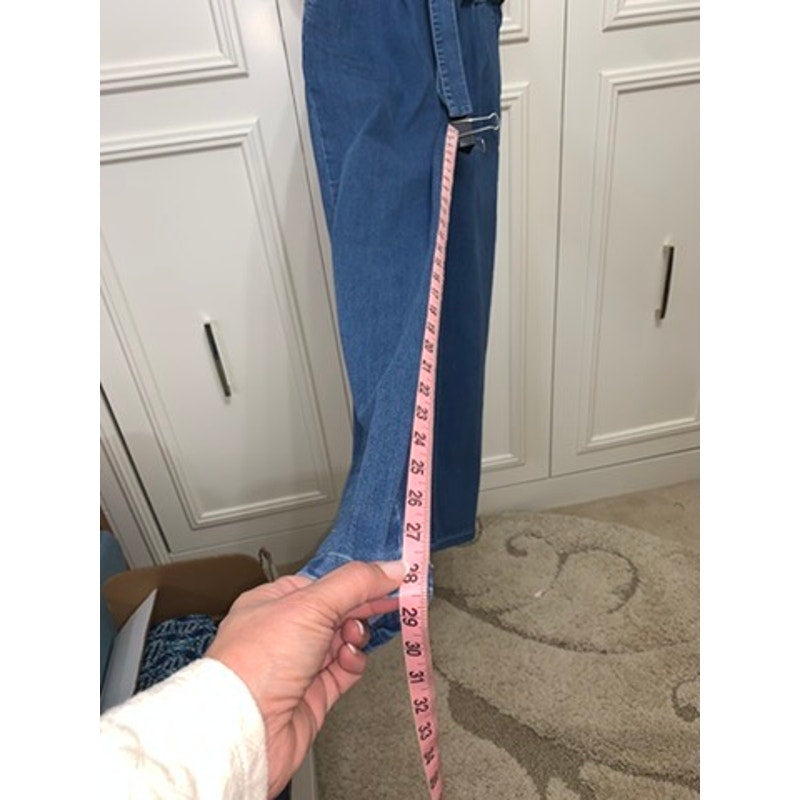 NWT Fashion Nova Women's Paperbag Waist Jeans Blue Size S Medium Wash