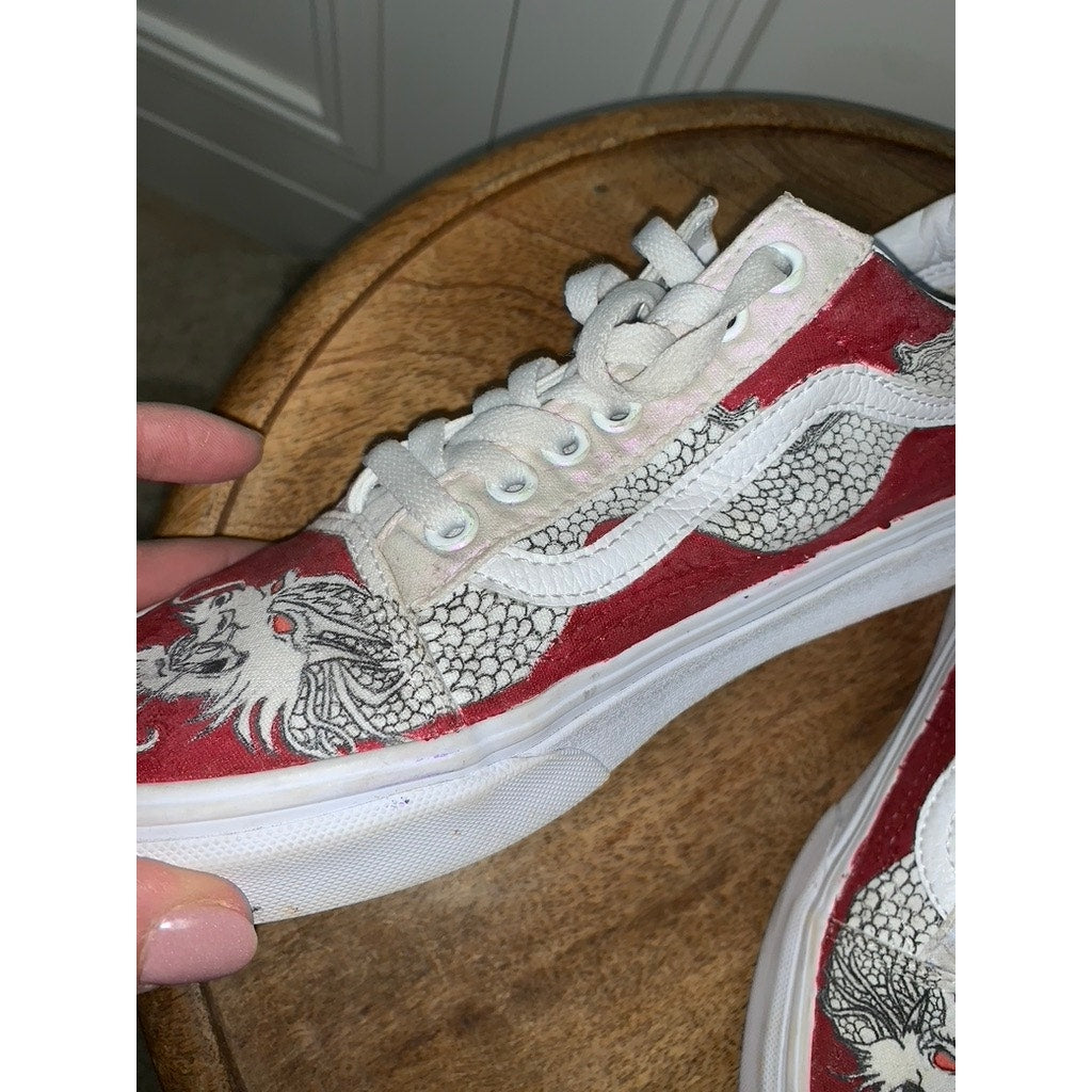 Vans Dragon Design Sneakers Multicolor Unisex Size 6.5/8 Casual Shoes