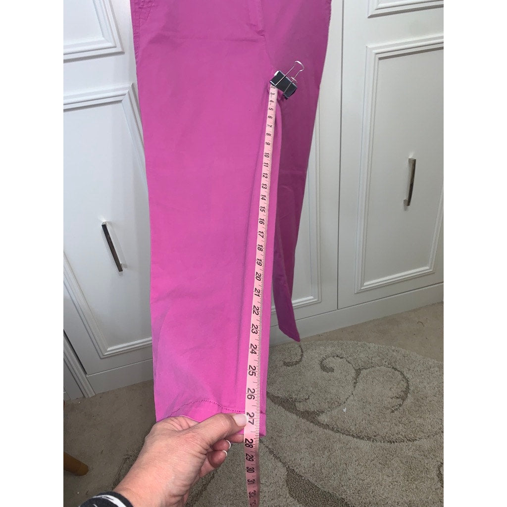 Talbots Women's Cropped Pants Size 14 Fuchsia Pink Straight Leg