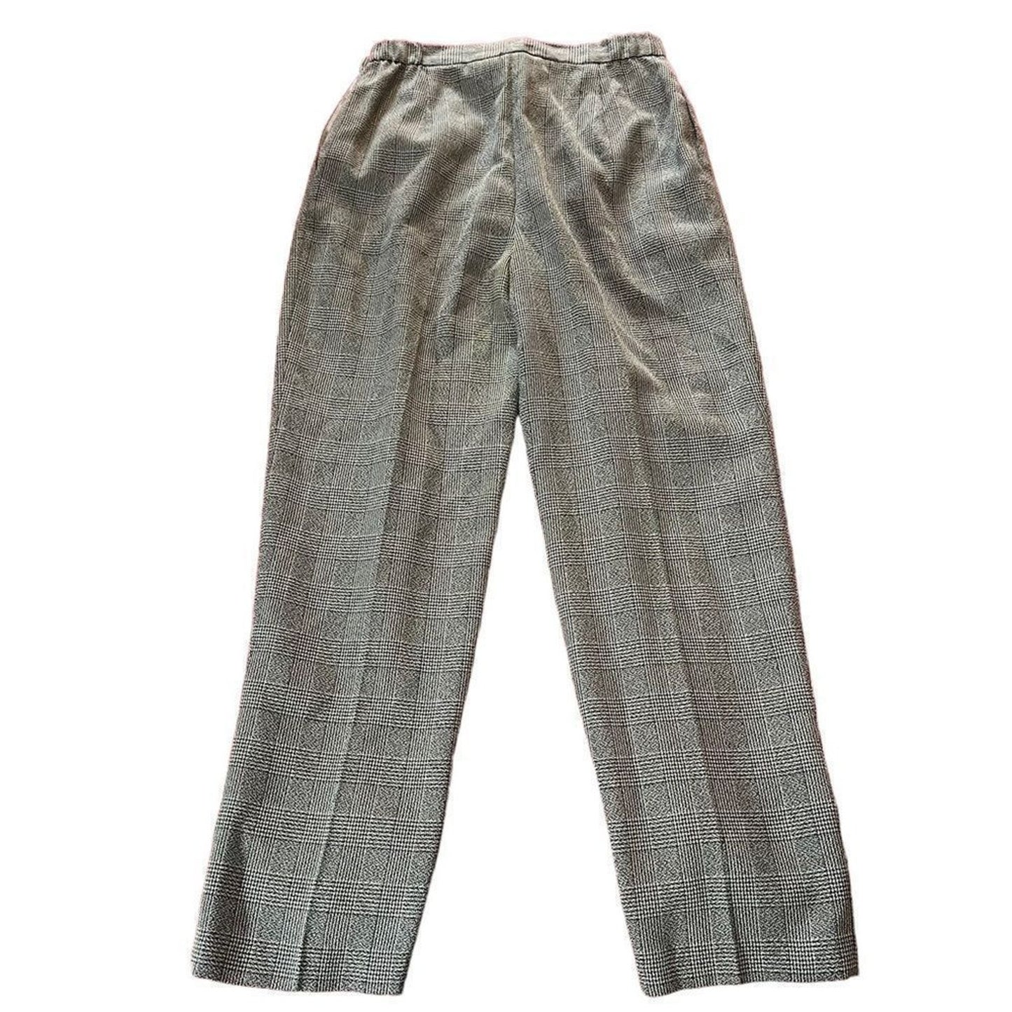 Hunter Sportswear Dress Pants Women's 14 Gray Black Plaid Pleated High Rise