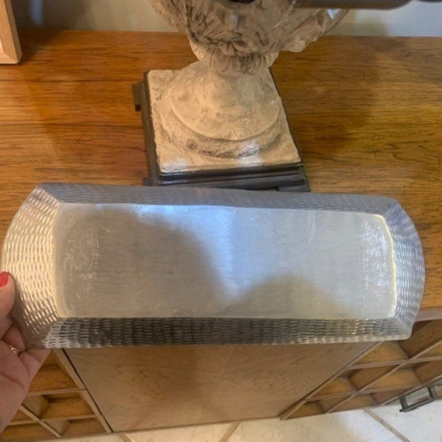 Silver Christmas tree tray/platter