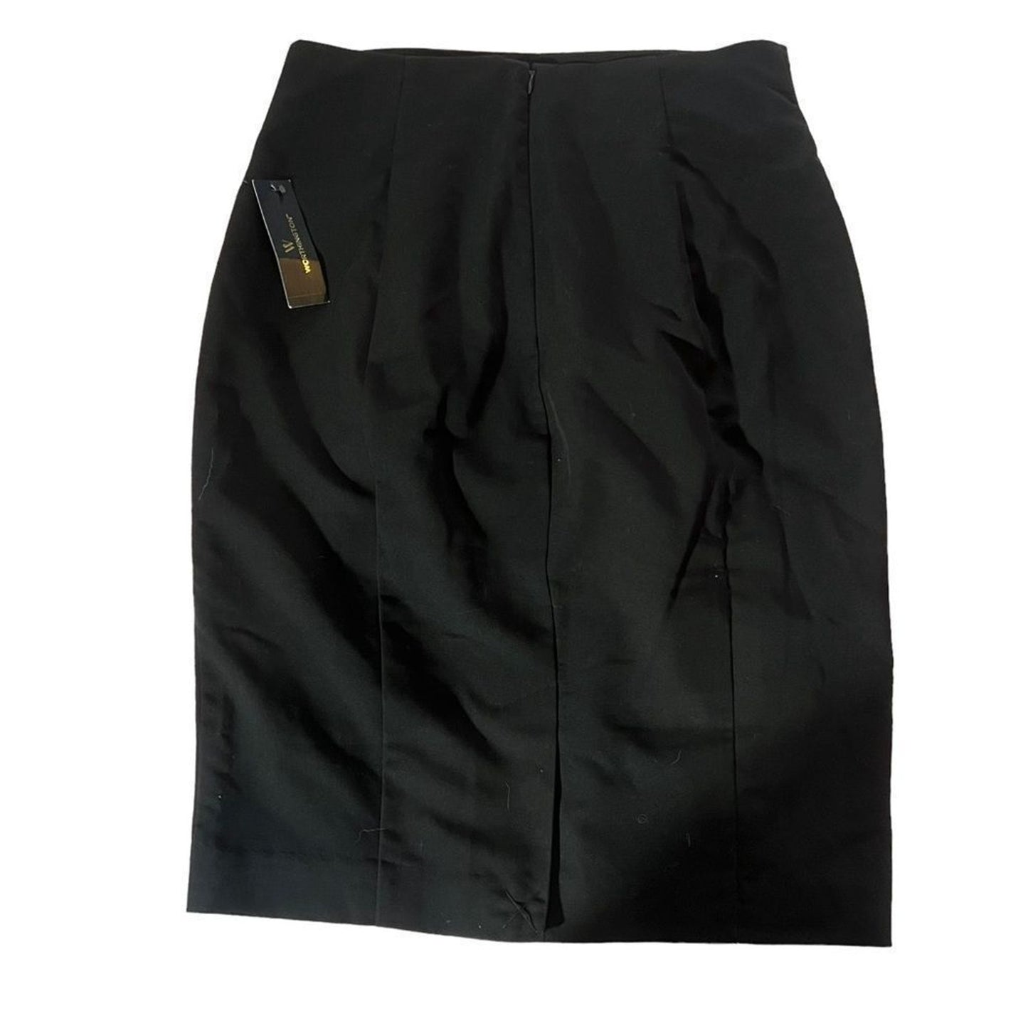 NWT Worthington Skirt Womens Size 8 Black Straight Pencil Knee Length Back Zip