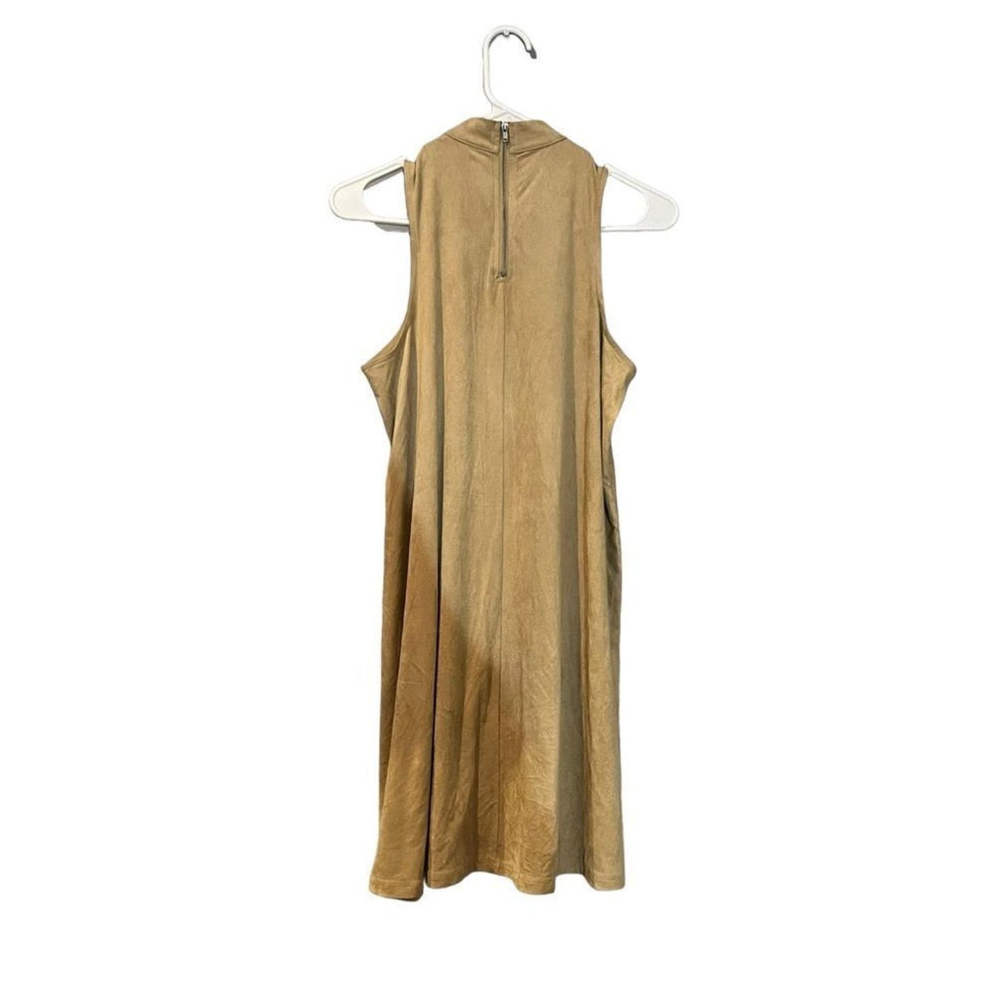 Sans Souci Faux Suede High Neck Sleeveless Dress Size Medium