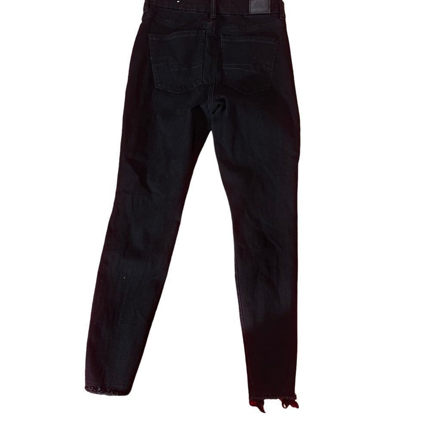 American Eagle "The Dream Jean" Curvy Super Hi- Rise Distressed Black Jegging 4