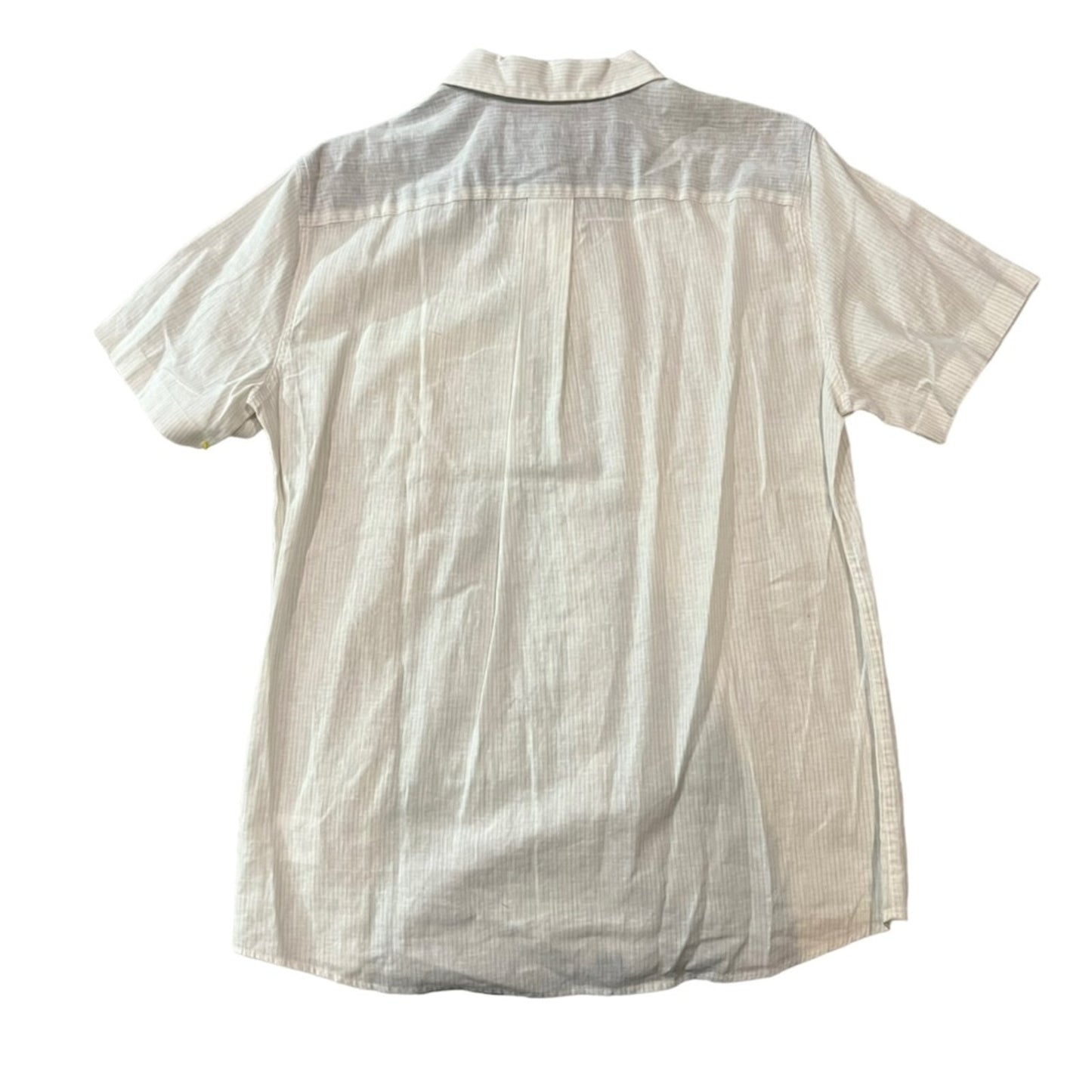 NWT Even Tide Kai Shirt Men's Medium White Slim Fit Short Sleeve Button Up
