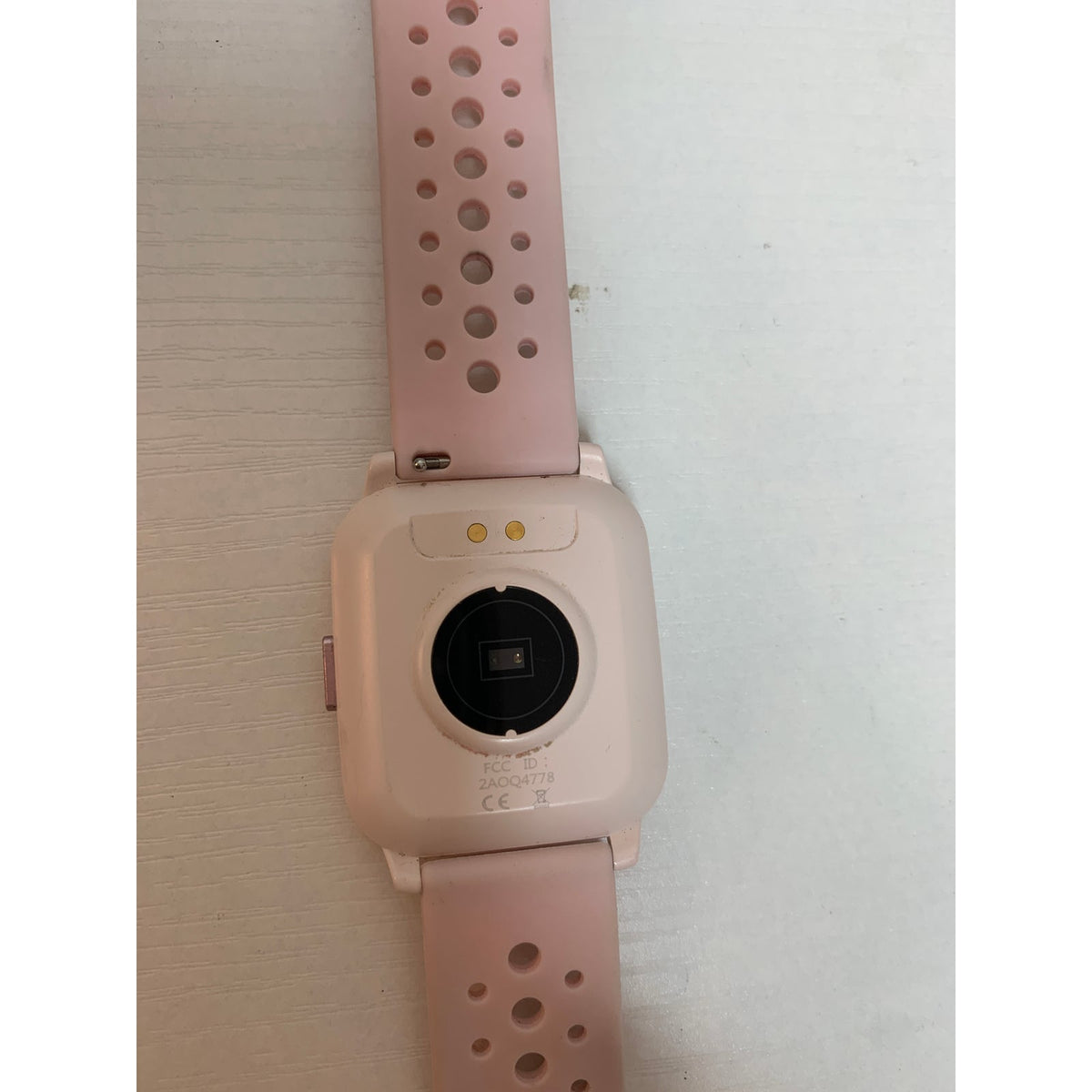 Womens Pink Smart Watch Square Fitness Tracker Heart Rate Sport Band Not Tested
