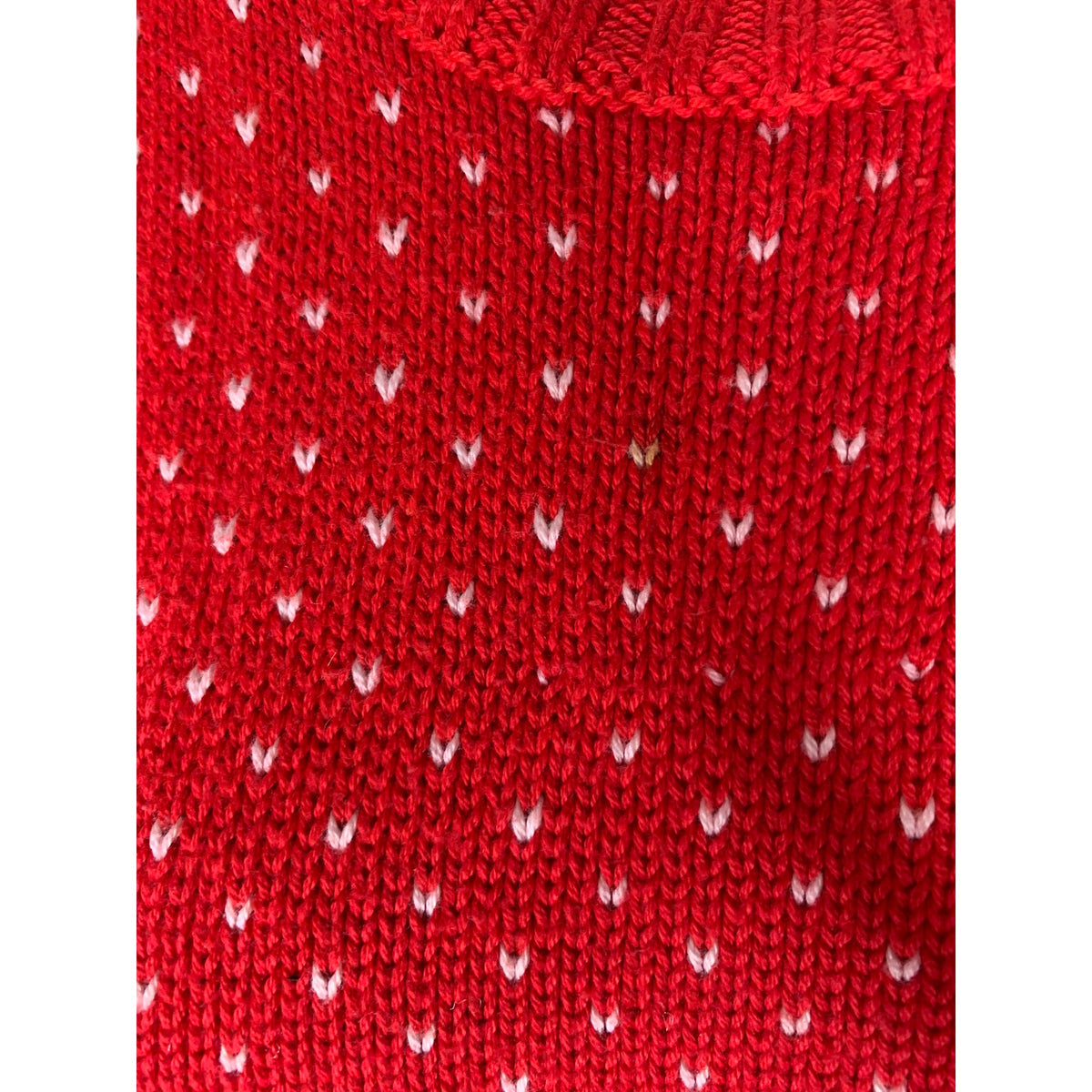 Lord & Taylor Sweater Womens Small Red Knit Pullover Crew Neck Heart Pattern