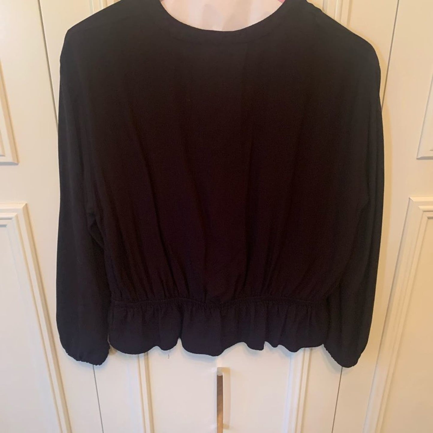 Jennifer Lopez black long sleeve blouse M