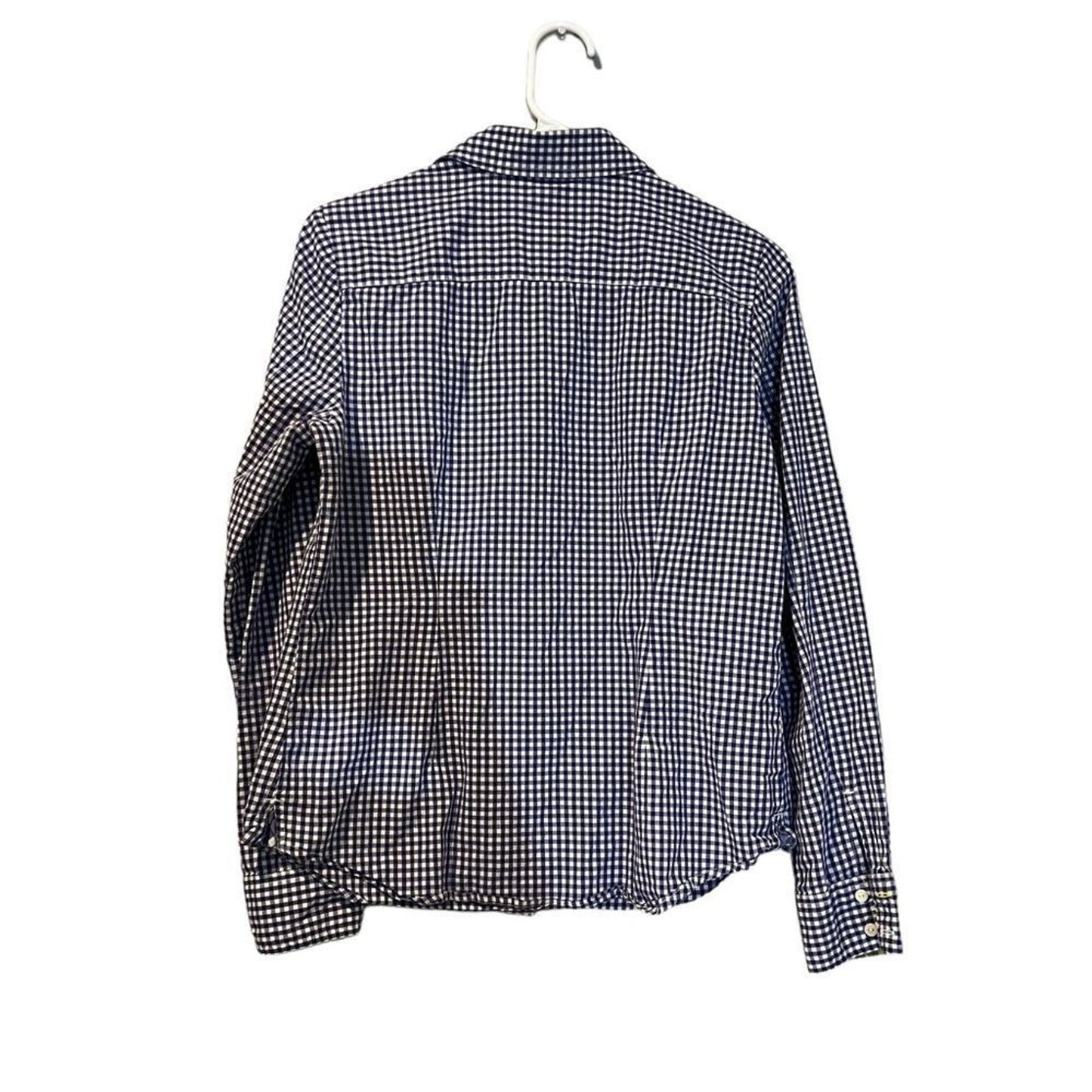 Tommy Hilfiger Button-Up Shirt Womens Medium Blue White Gingham Check Long