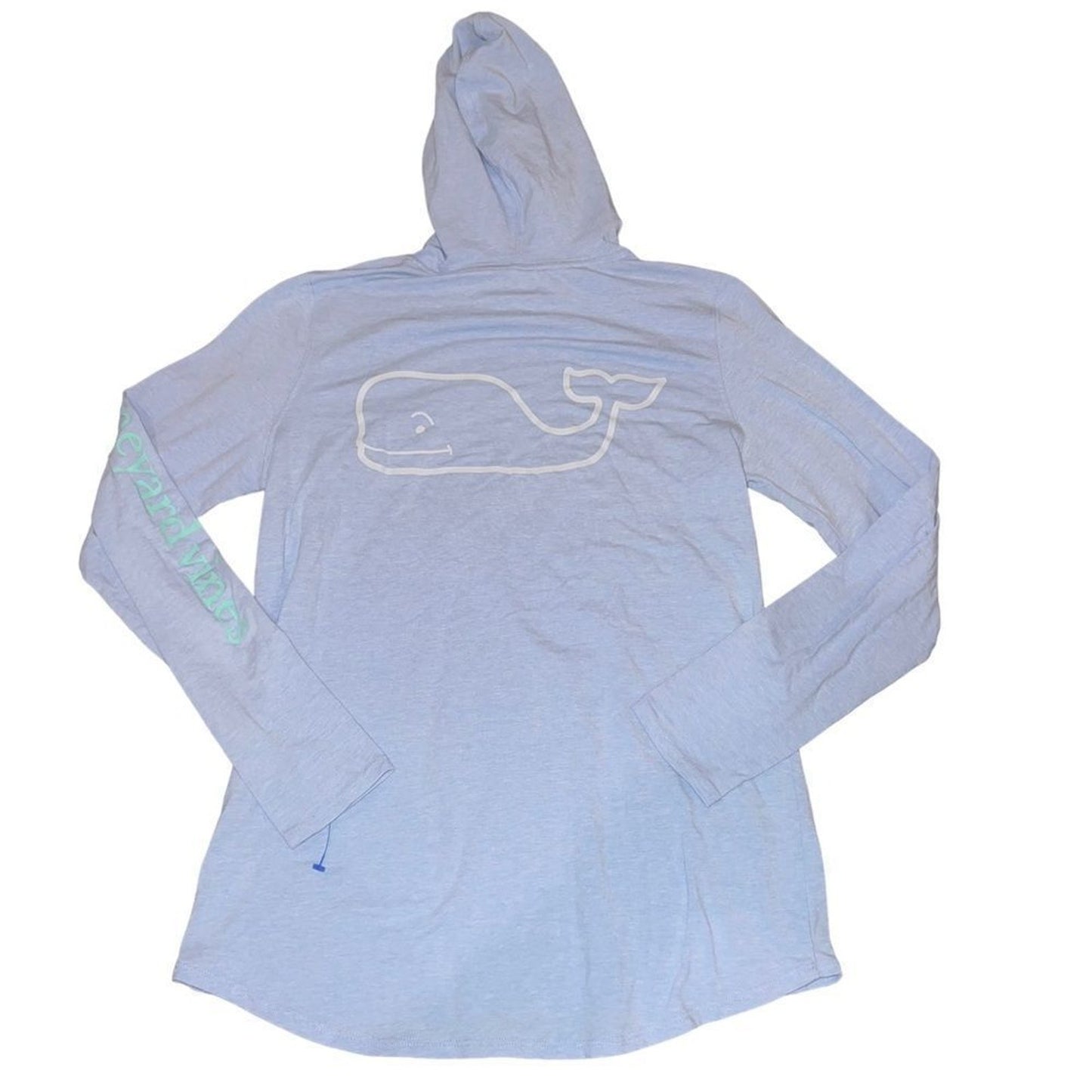 Vineyard Vines Womens Performance Hooded Long Sleeve T-Shirt Blue XS