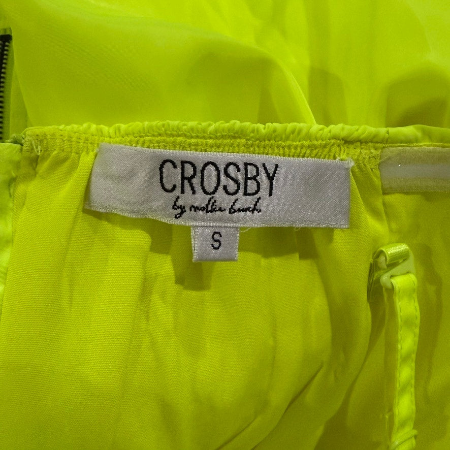 Crosby by Mollie Burch Dabney Dress Small Yellow Strapless Party Cocktail