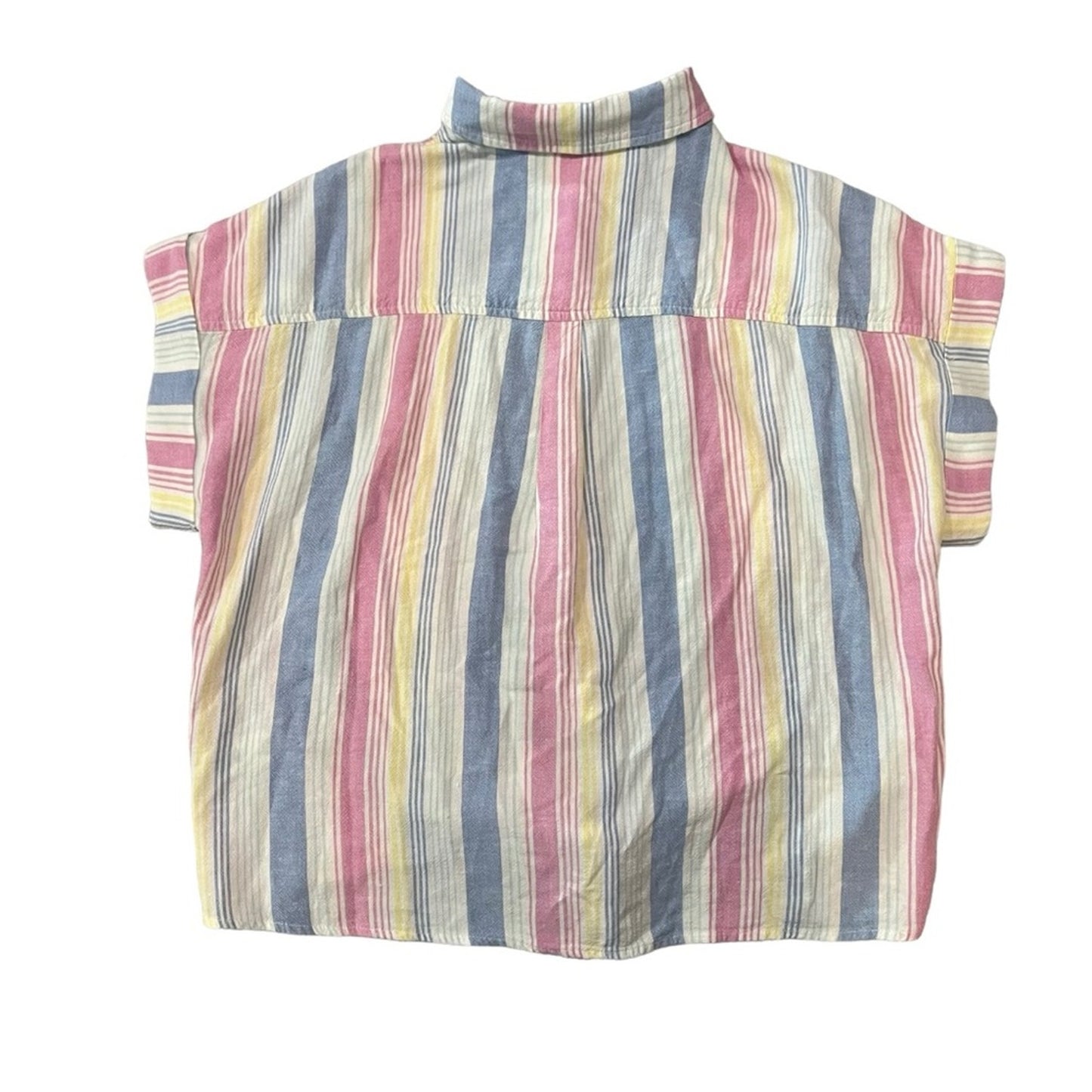 Cloth & Stone Shirt Womens Small Multicolor Striped Button Front Tie Hem