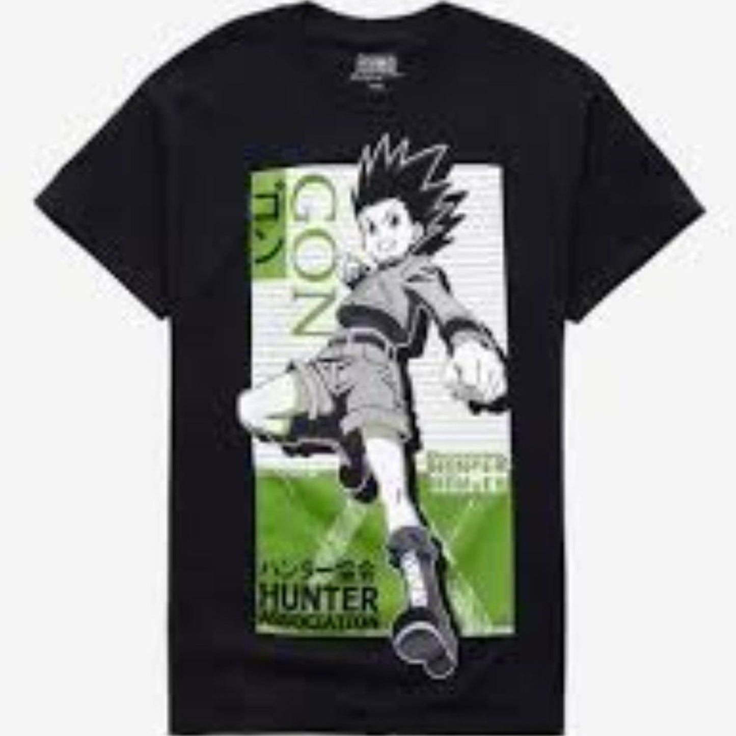 Hunter x Hunter T-Shirt Mens Size Medium Black Green Gon Freecss Graphic Print