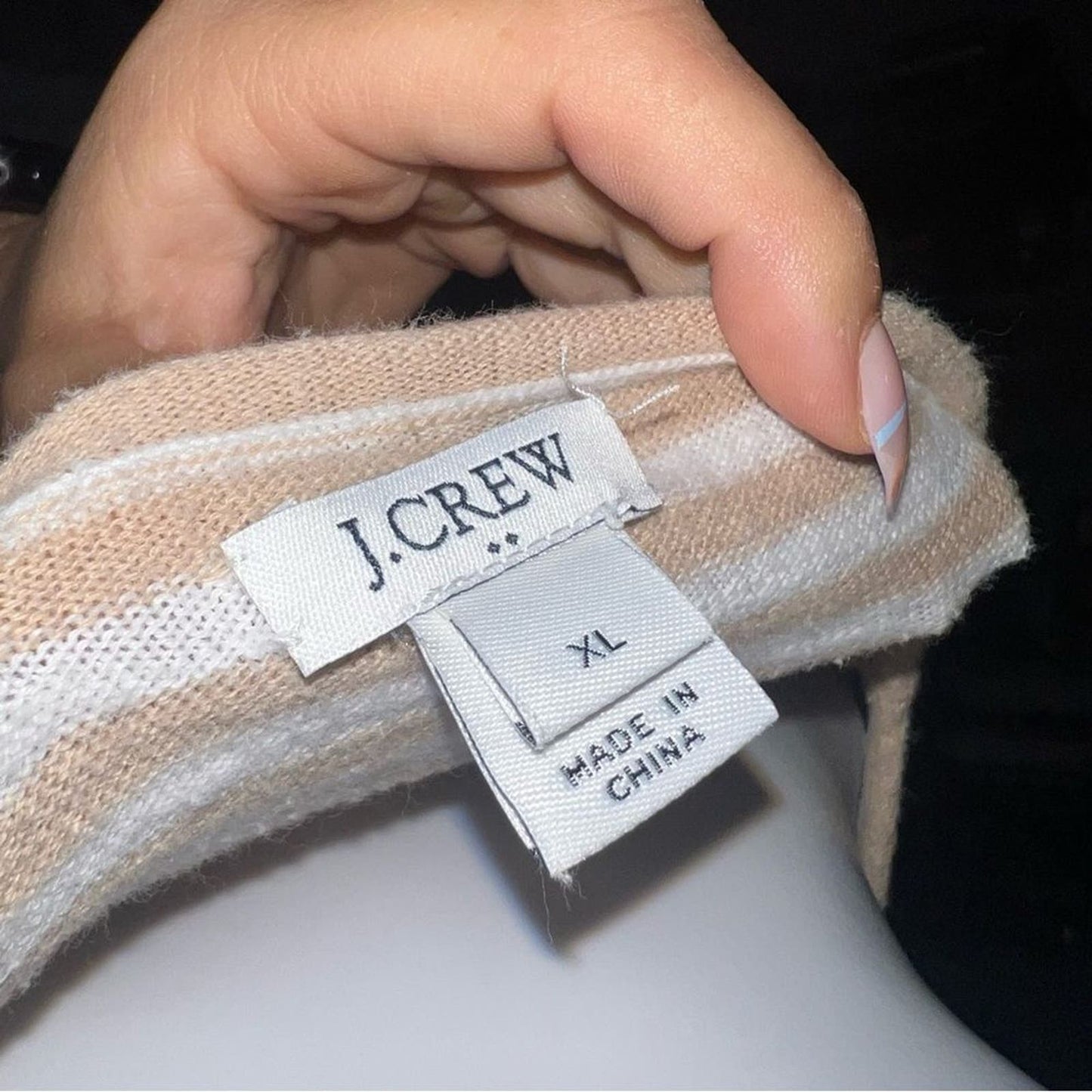 J. Crew Striped, Tie Front, Boatneck Sweater / Shirt