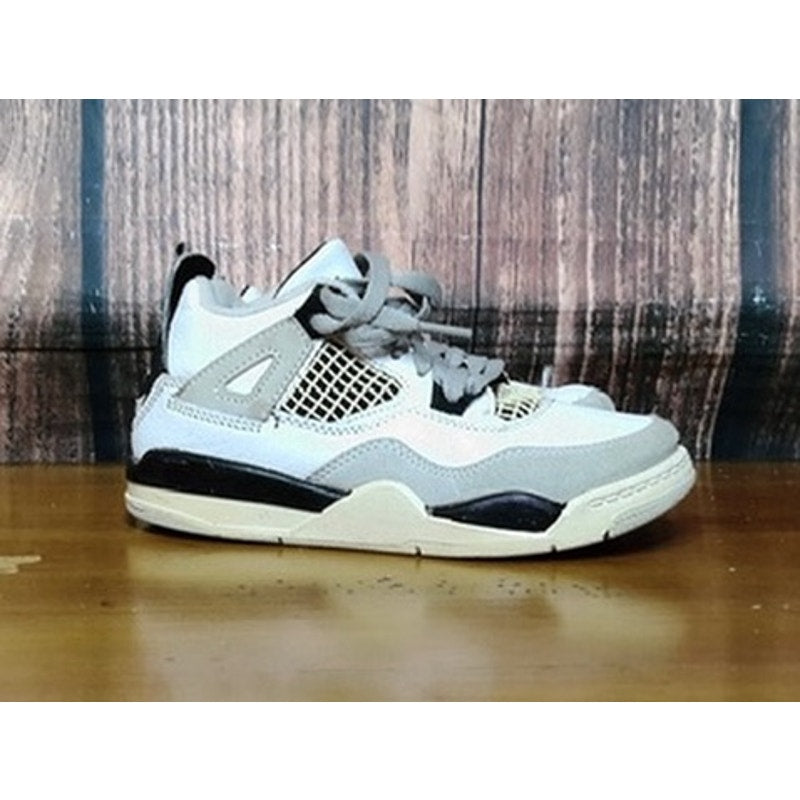 Jordan Air Jordan 4 Retro Military Black GS Sneakers White Black Grey