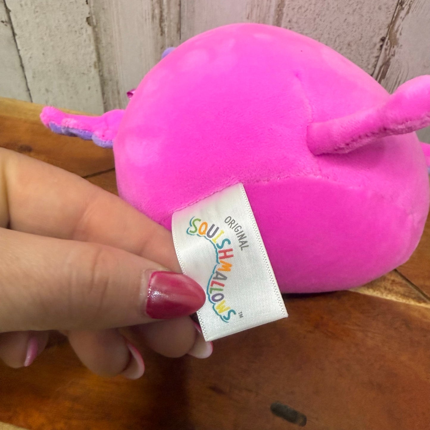 Squishmallows Wakisha Winking Devil Neon Pink Plush Small 6”