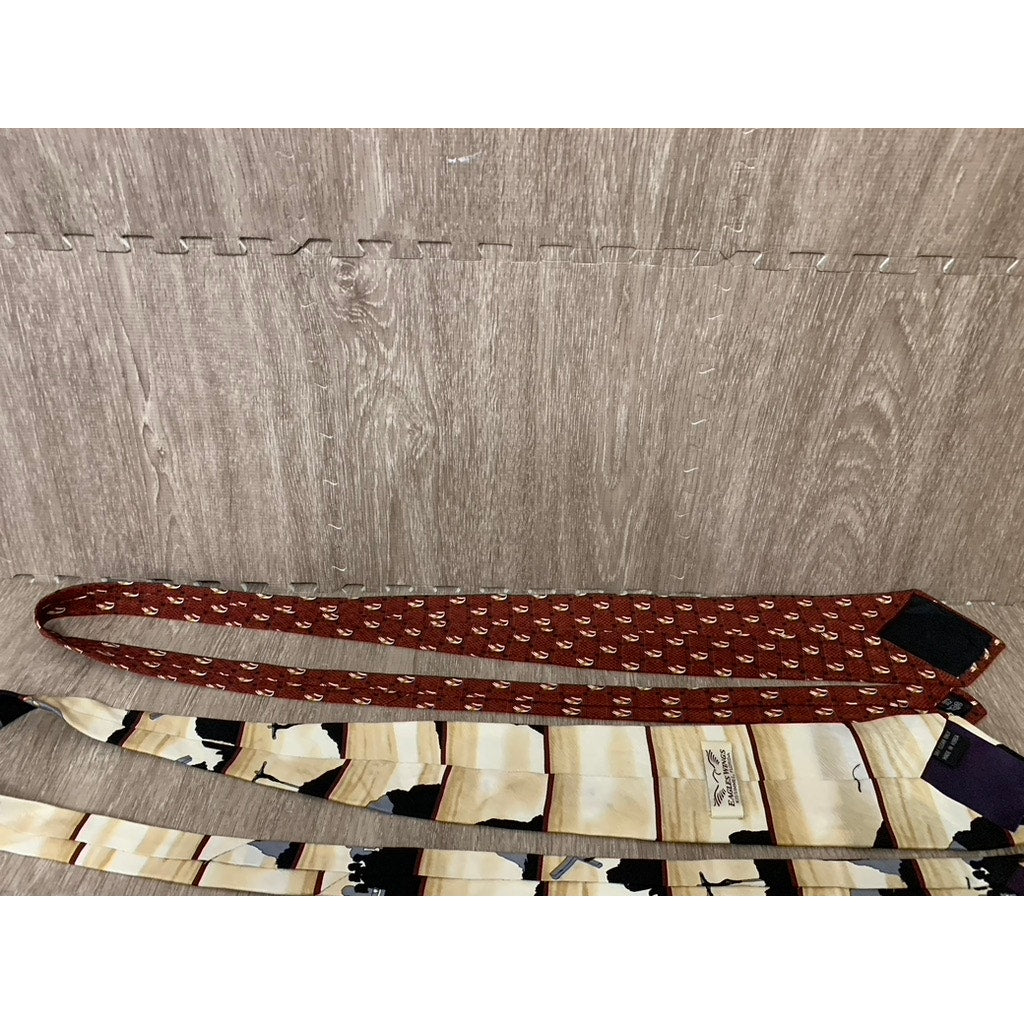 Lot of 2 Men's Silk Ties Multicolor Christian Religious Theme