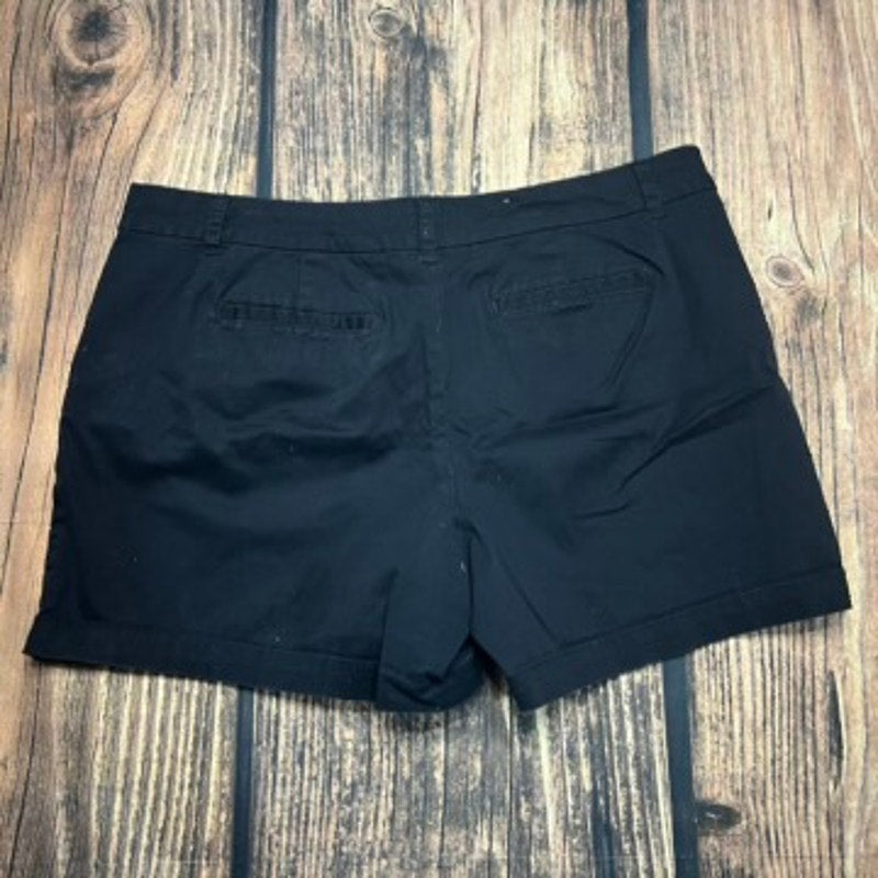 Crown & Ivy Women's Black Chino Shorts Size 16 Casual