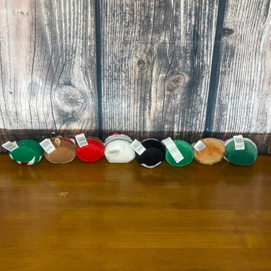 Squishmallows Christmas 4" Ornaments Set of 8 2023 Holiday Collection