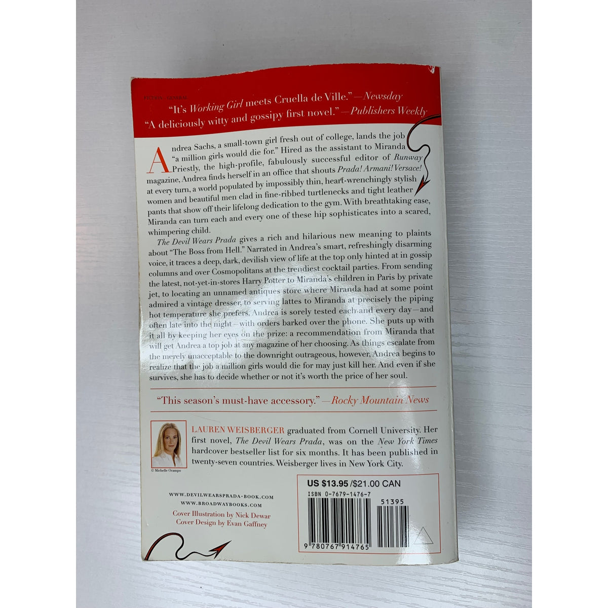 The Devil Wears Prada Novel Paperback Book by Lauren Weisberger 360 Pages