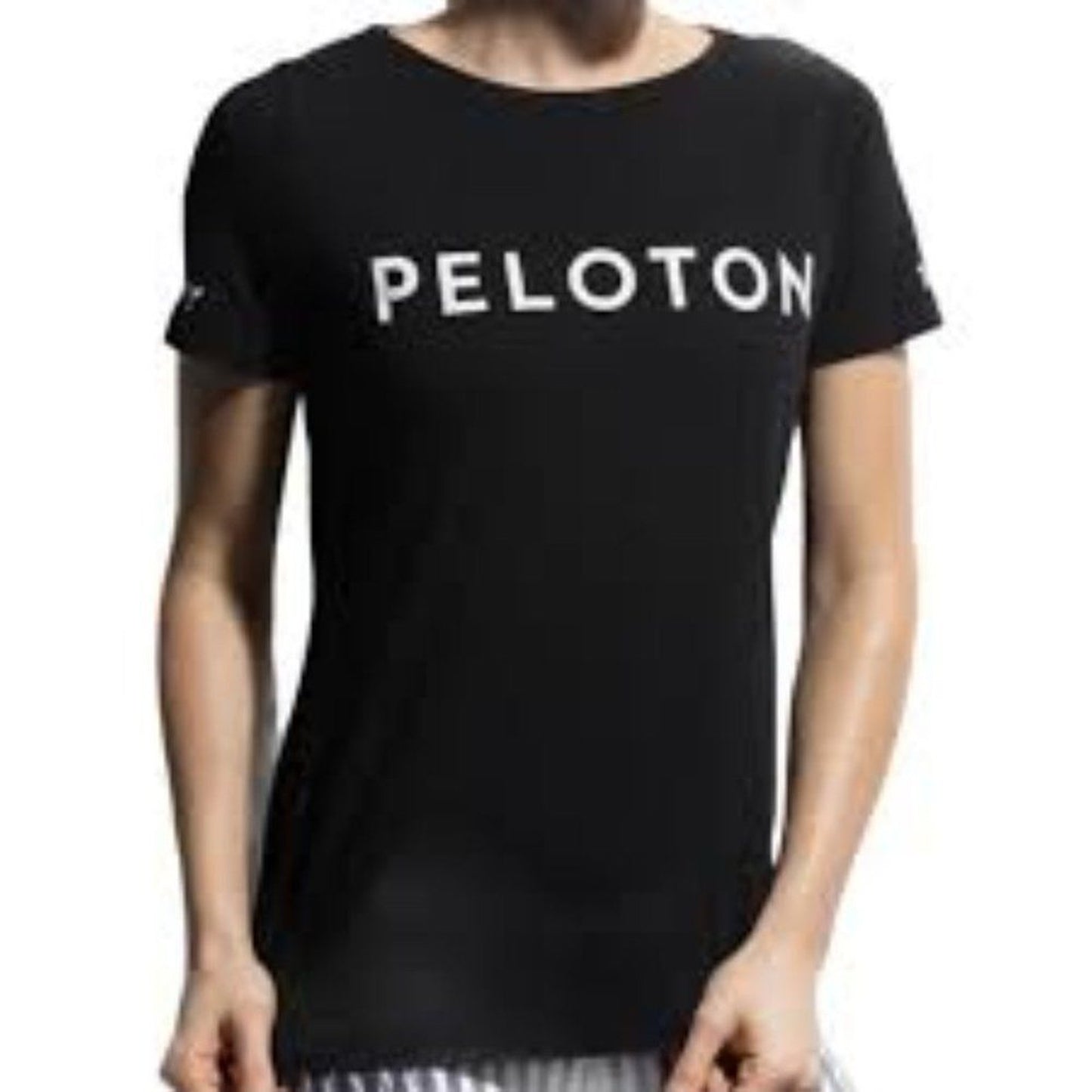 Peloton Century 100 Club T-Shirt Womens XS Black Short Sleeve Logo Tee