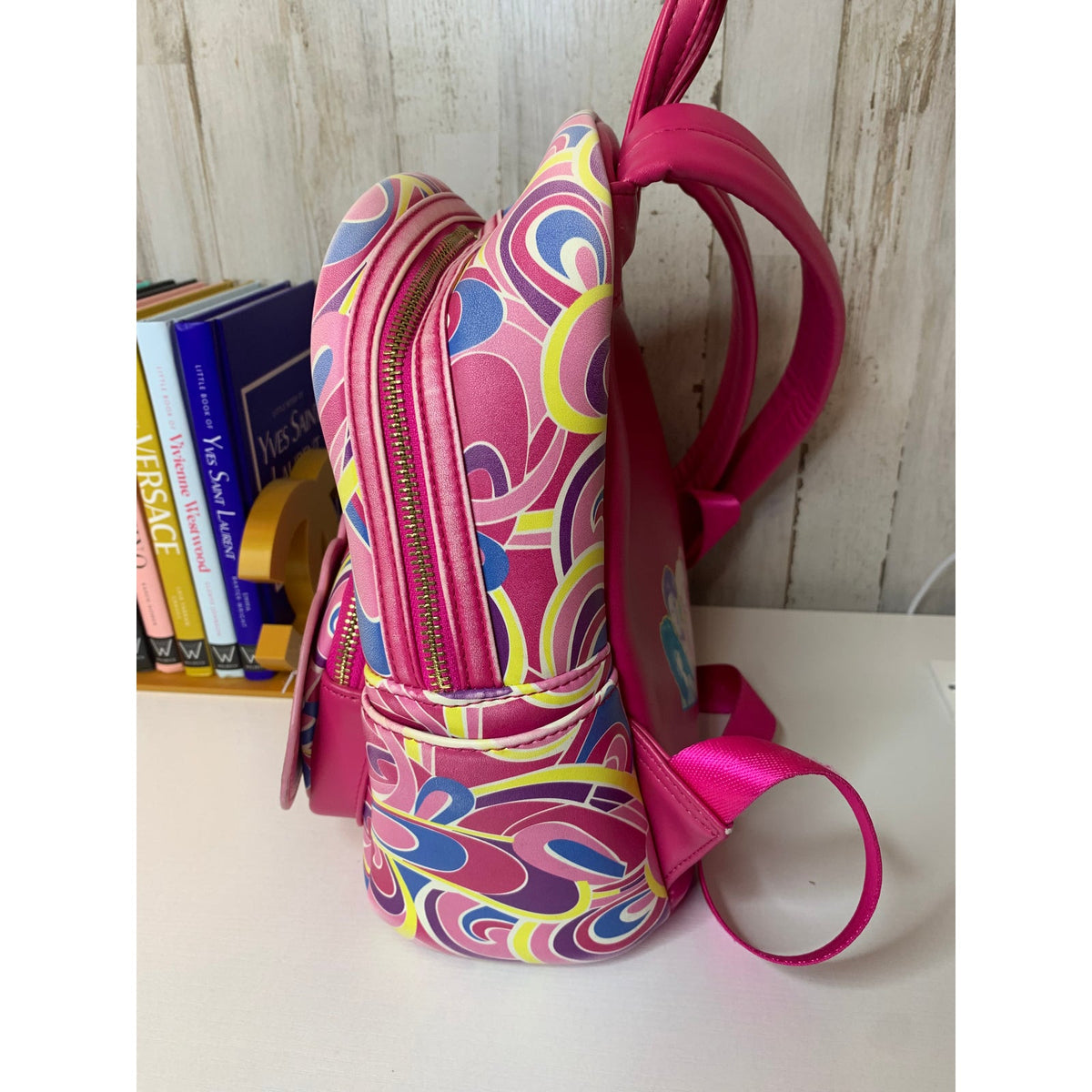 Loungefly Barbie Movie Logo Pink Swirl Mini Backpack Vegan Leather