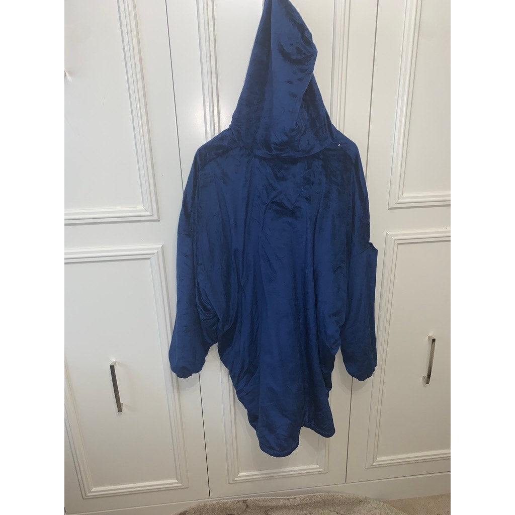 Oversized Wearable Blanket Hoodie Sweatshirt Blue Unisex