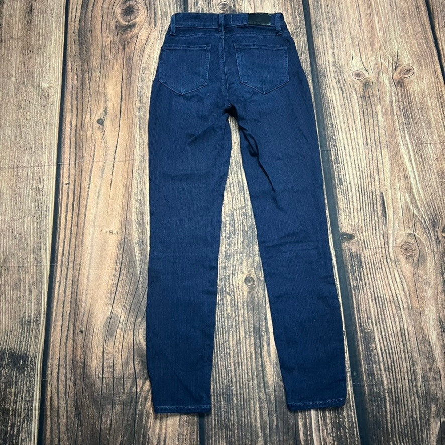 Paige Women's Mid Rise Ankle Skinny Jeans Size 24 Dark Blue Denim
