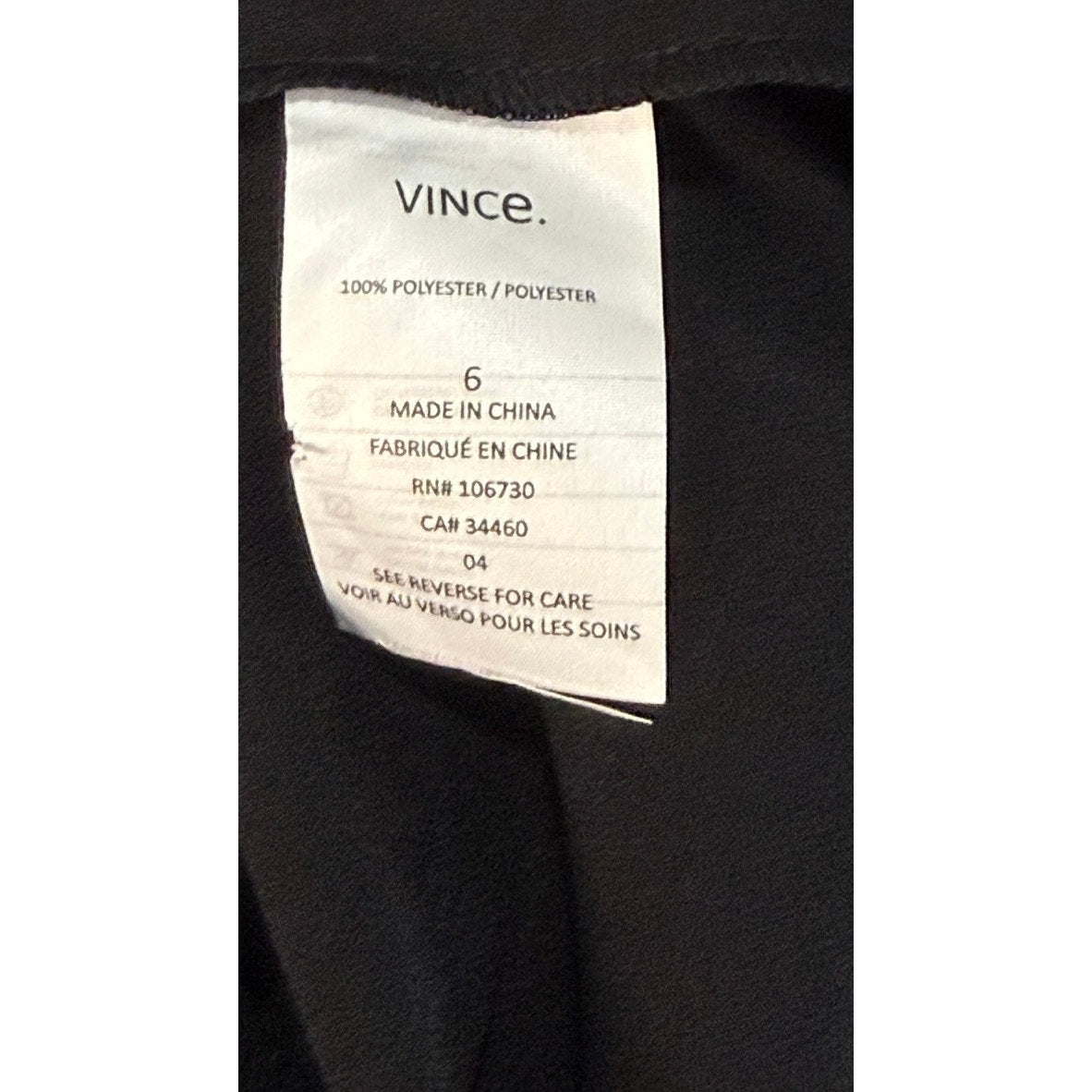 Vince Women's Black Long Sleeve Jumpsuit Size 6 Formal One-Piece