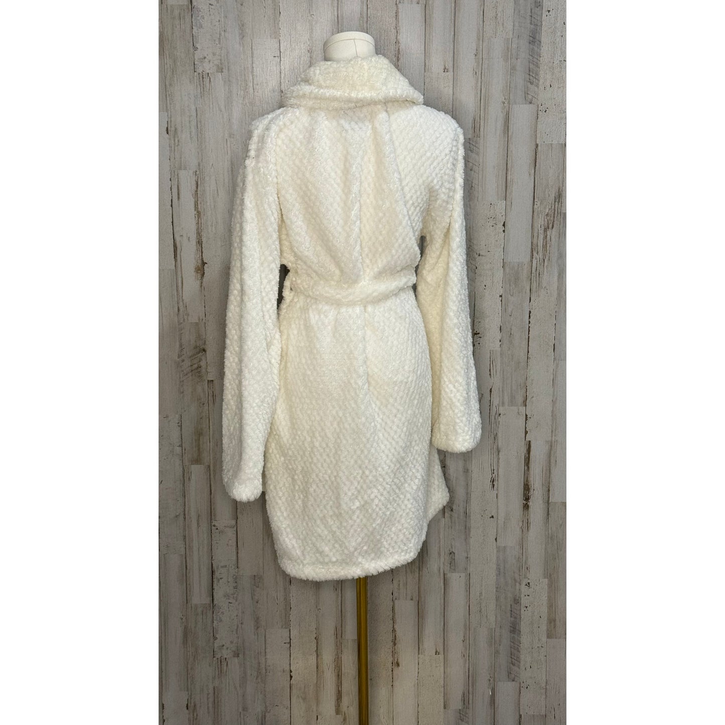Laura Ashley Women's Kimono Robe White Plush Size L/XL