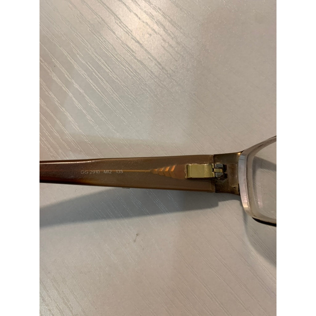 Gucci Eyeglass Frames Womens Brown Full Rim GG Logo 135