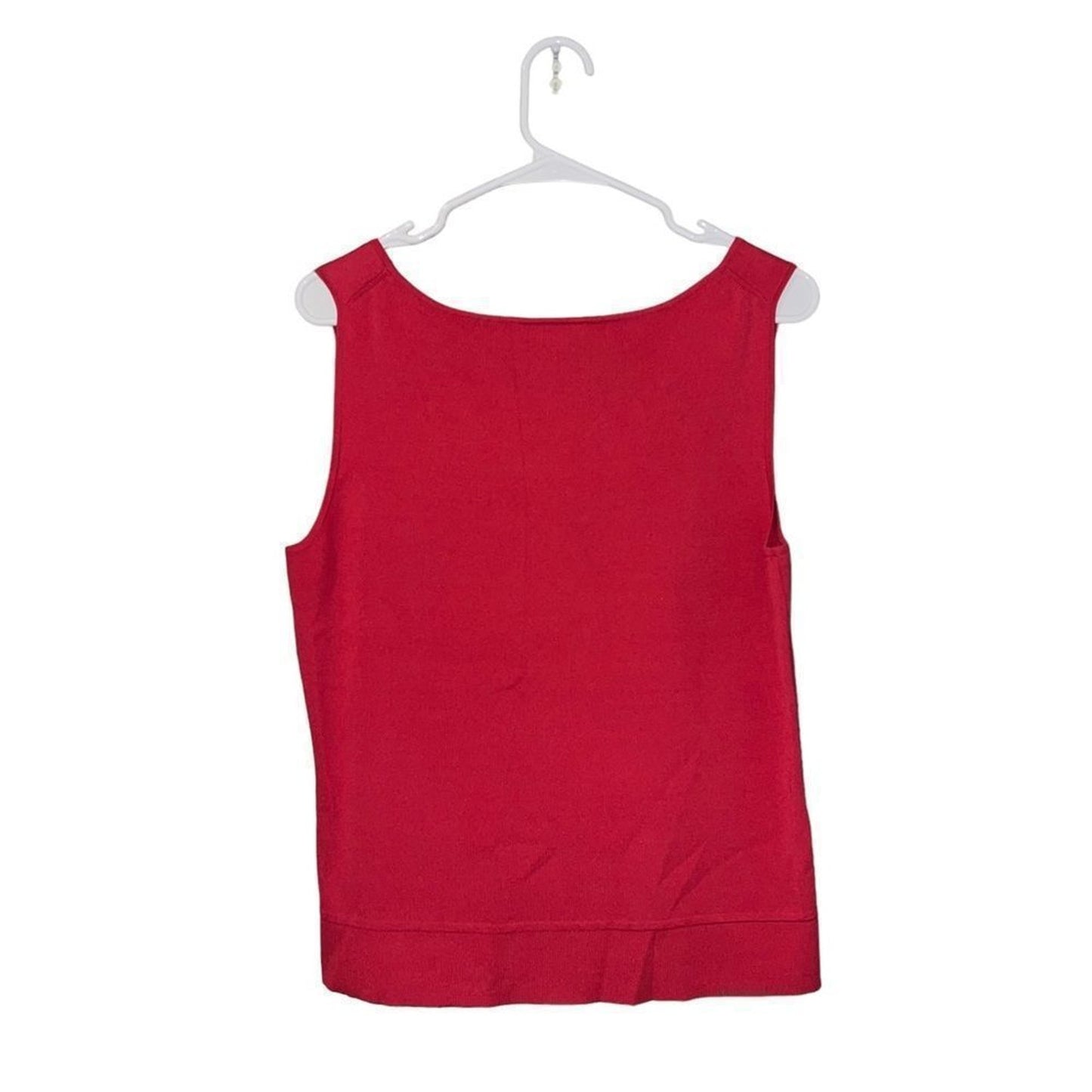 Talbots Tank Top Women's Size Large Red Sleeveless Scoop Neck Knit Shell
