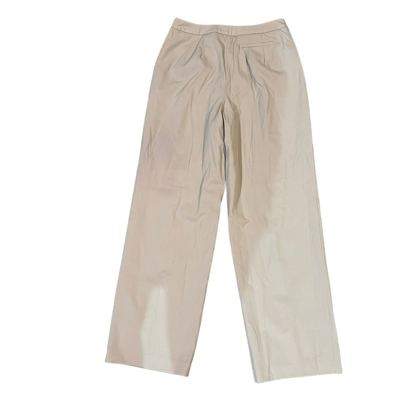 Talbots Dress Pants Womens Size 8 Beige Pleated Straight Leg Pockets