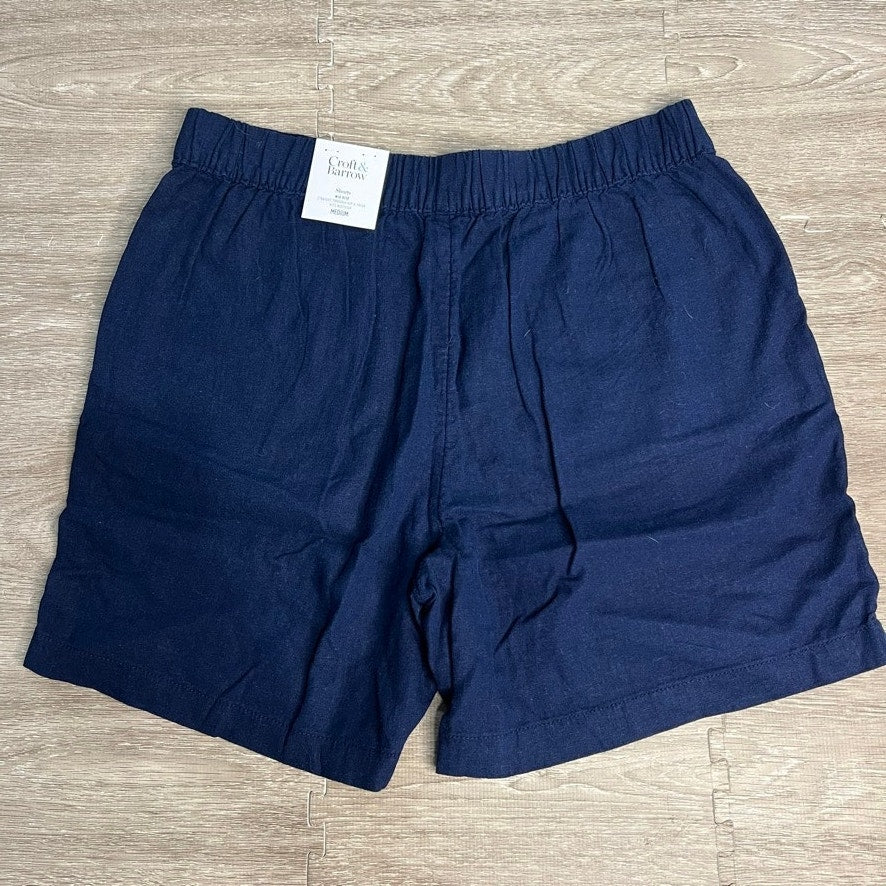 NWT Croft & Barrow Women's Medium Mid-Rise Bermuda Shorts Navy Blue Casual