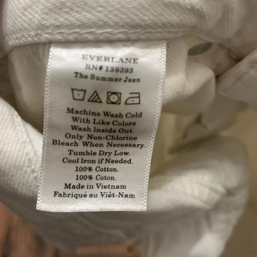 Everlane Womens Size 27 White Hi-Rise Straight Ankle