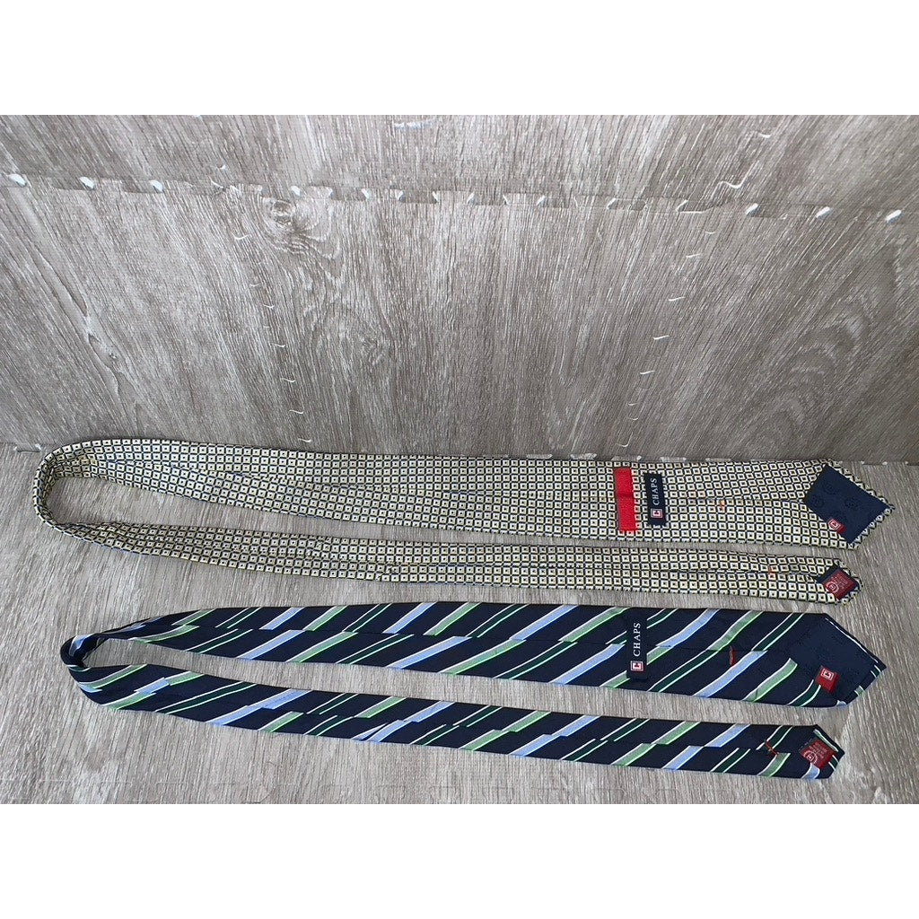 Chaps Men's Multicolor Striped Silk Necktie Set 2 Piece Classic