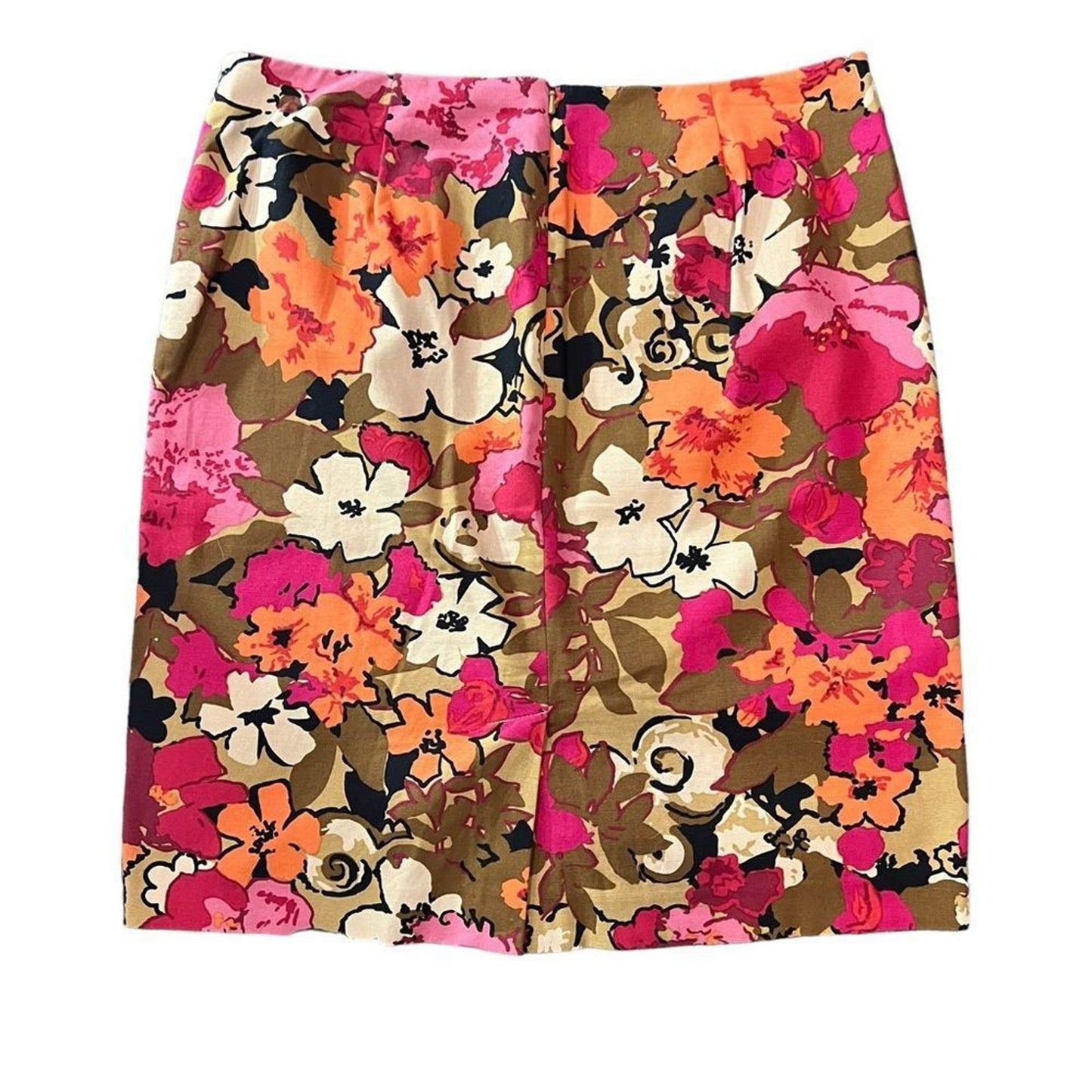 Talbots Petites Skirt Womens Size 12P Floral Pencil Knee Length Lined