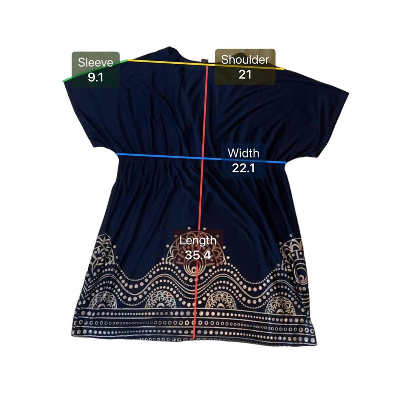 Swimsuits For All Women's Navy & Silver V-Neck Dress w/ Details Cover-up Size 26