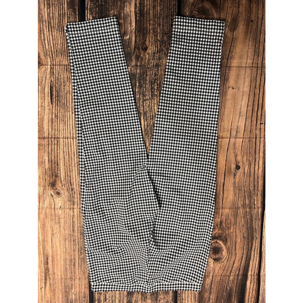 Talbots Women's Black Check Ankle Pants Size Large Casual Stretchy Fit