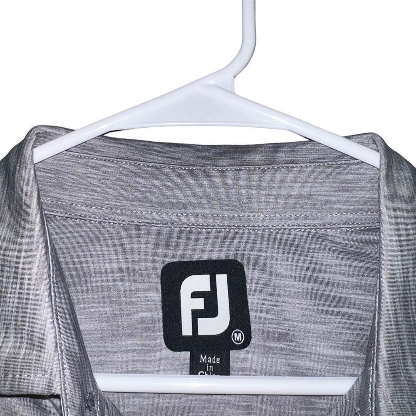 FootJoy Men's Golf Polo Shirt Size Medium Gray Heather Short Sleeve Athletic